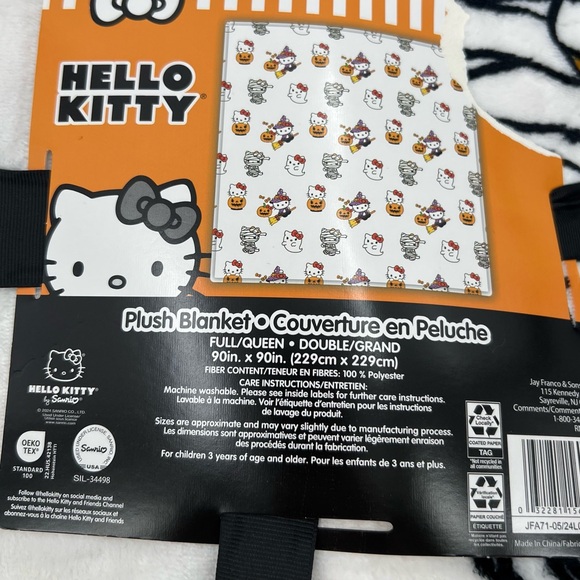 Hello Kitty Halloween witch mummy ghost blanket viral queen full NEW
